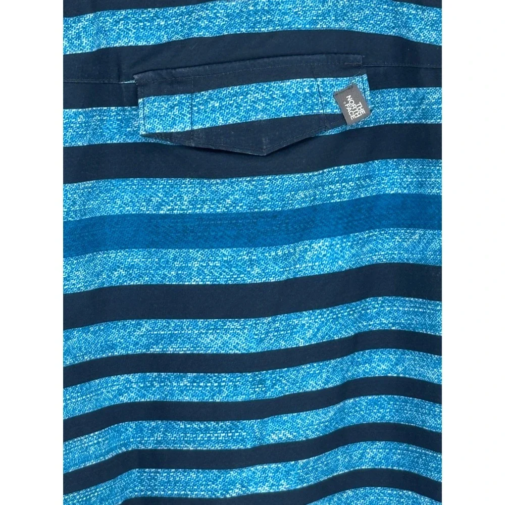 The North Face Class V Hybrid Board Shorts Mens 40 Blue Striped Swim Trunks